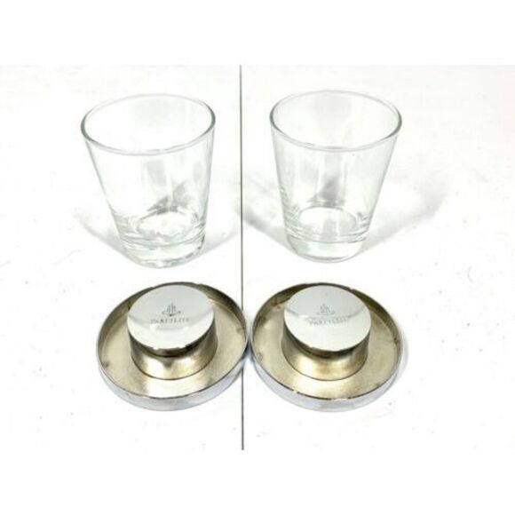 PartyLite Versatility Votive Tealight Candle Holders & 12 Tamboti Safari Candles - Picture 4 of 6